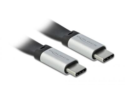 DeLock USB3.2 Gen2 FPC Flat Ribbon Cable USB Type-C to USB Type-C 22cm cable Black