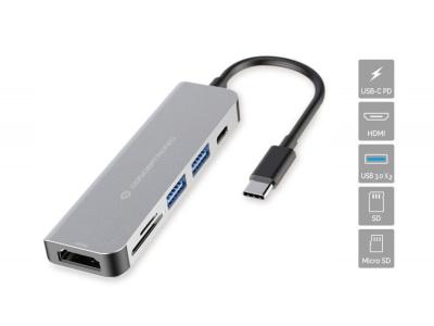 Conceptronic  DONN02G 6in1 USB3.2 Gen 1 Docking Station Grey
