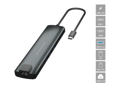 Conceptronic  DONN06G 9in1 USB3.2 Gen 1 Docking Station Grey