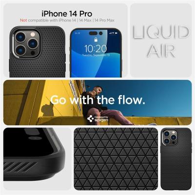 Spigen Liquid Air, matte black - iPhone 14 Pro