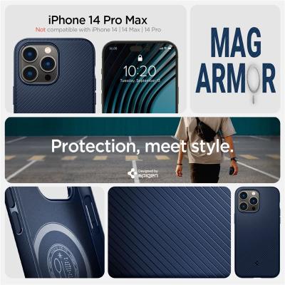 Spigen Mag Armor MagSafe, navy blue - iPhone 14 Pro Max