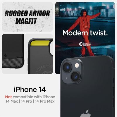 Spigen Rugged Armor MagSafe, matte black - iPhone 14