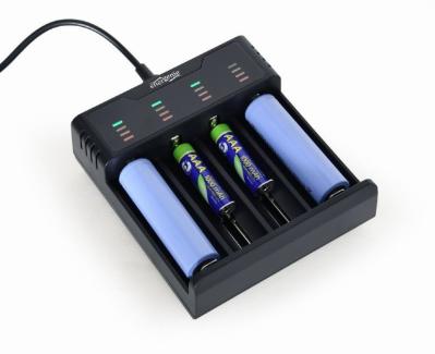Gembird BC-USB-02 Ni-MH + Li-ion Fast Battery Charger Black