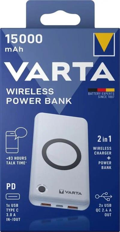 Varta Wireless 20000mAh PowerBank White