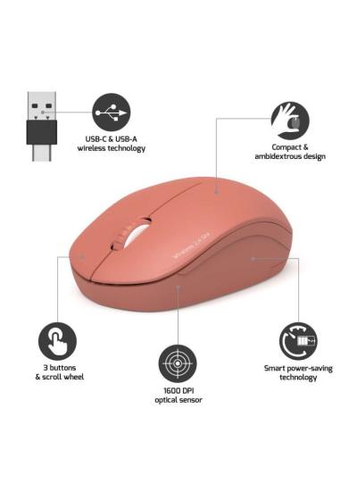 Port Designs Connect Wireless mouse Terracota