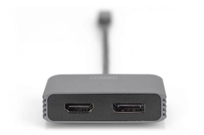 Digitus DA-70826 USB Type-C 4K 2-in-1 DisplayPort + HDMI Graphics Adapter Space Grey