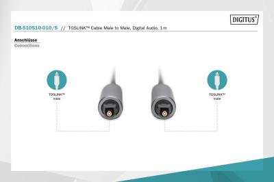 Digitus DB-510510-010-S Toslink Connection Cable Toslink to Toslink 1m Black