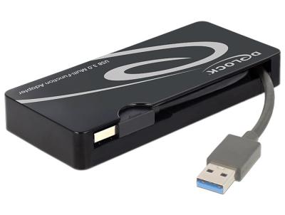 DeLock USB 3.0 to HDMI / VGA + Gigabit LAN + USB 3.0 Adapter Black