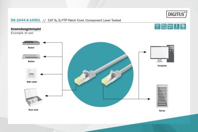 Digitus CAT6A S-FTP (CL) Patch Cable 10m Grey