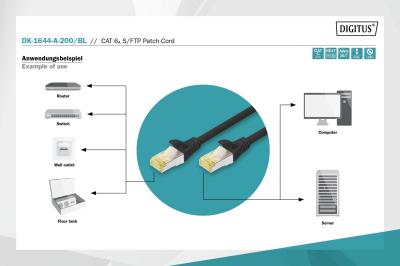 Digitus CAT6A S-FTP Patch Cable 20m Black