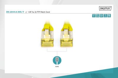 Digitus CAT6A S-FTP Patch Cable 30m Yellow