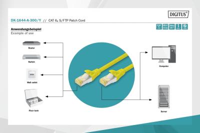 Digitus CAT6A S-FTP Patch Cable 30m Yellow