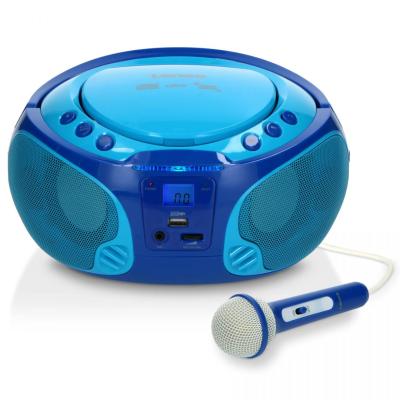 Lenco SCD-650BU Portable FM Radio CD/MP3/USB Microphone & Light Effects Blue