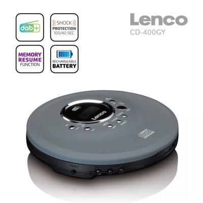 Lenco CD-400GY Portable CD/ MP3 Player for CD CD-R CD-RW Grey