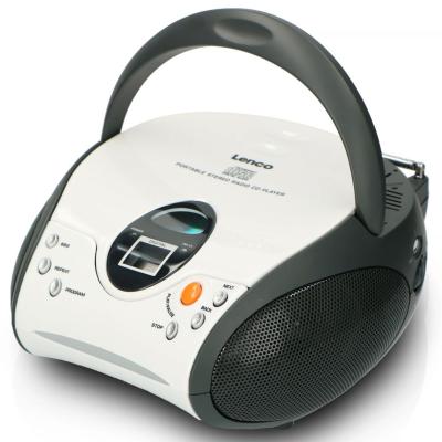 Lenco SCD-24 portable stereo FM radio with CD player White