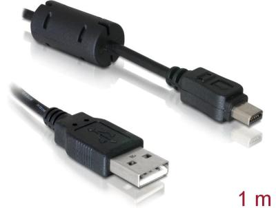 DeLock Camera Olympus 12-Pin USB 1m cable Black