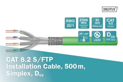 Digitus CAT8.2 S-FTP Installation Cable 500m Green