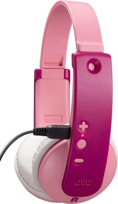 JVC HA-KD10W-P Wireless Bluetooth Headphones for Kids Pink