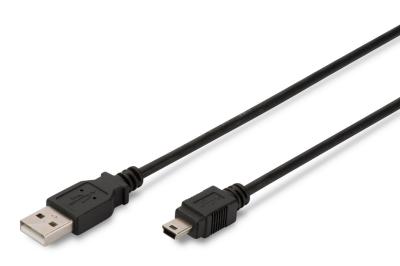 Assmann USB 2.0 connection cable, type  A - mini B (5pin) 3m Black
