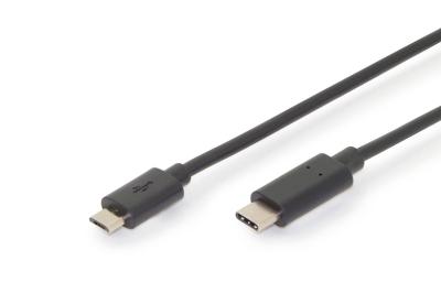 Assmann USB Type-C connection cable, type C to micro B 3m Black