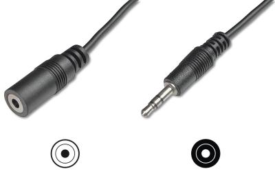 Assmann Audio extension cable, stereo 3.5mm 1,5m Black