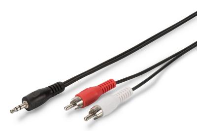 Assmann Audio adapter cable, stereo 3.5mm - 2x RCA 1,5m Black