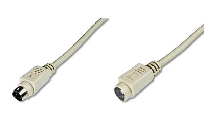 Assmann PS/2 extension cable, miniDIN6 5m Beige