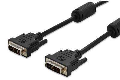 Assmann DVI connection cable, DVI-D (Single Link) (18+1), 2x ferrit 3m Black