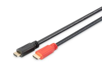 Assmann HDMI High Speed connection cable, type A, w/ amp. 15m Black