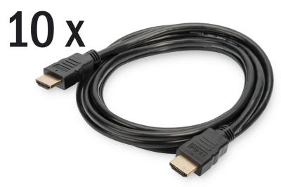Assmann HDMI High Speed connection cable, type A 2m Black (10-pack)