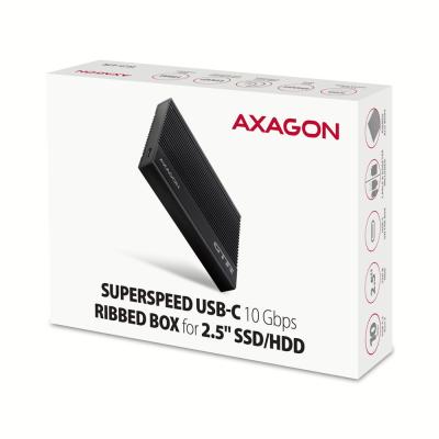 AXAGON EE25-GTR USB-C 3.2 Gen 2 - SATA 6G, 2.5" External RIBBED box Black
