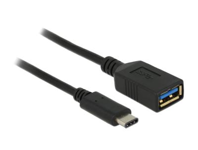 DeLock USB (USB 3.1, Gen 1) USB Type-C male > USB Type A female 0,15m Black