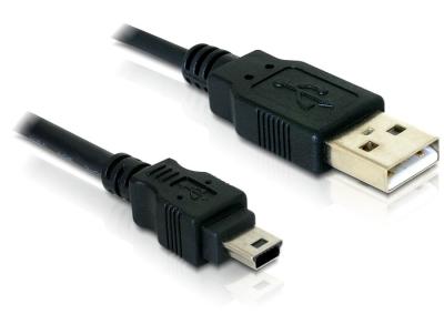 DeLock Cable USB 2.0 > USB-B mini 5pin male/male 1,5m Black