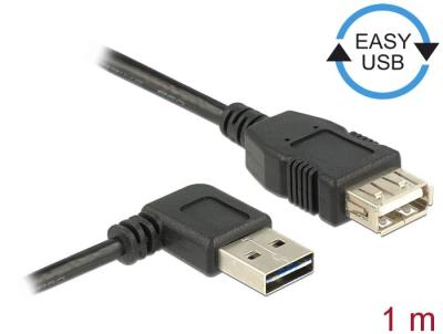 DeLock Extension cable EASY-USB 2.0 Type-A male angled left/right > USB 2.0 Type-A female 1m Black