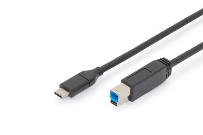 Assmann USB Type-C connection cable, type C to B 1,8m Black