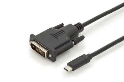 Assmann USB Type-C adapter cable, Type-C to DVI-D (Dual Link) (24+1) 2m Black