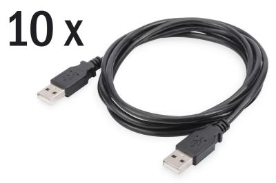 Assmann USB2.0 connection cable, type A 1,8m Black  (10-pack)