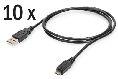 Assmann USB 2.0 connection cable, type  A - micro B 1m Black