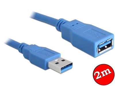 DeLock USB 3.0-A hosszabbító kábel male-female 2m Blue