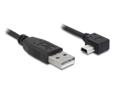 DeLock Cable USB 2.0-A male > USB mini-B 5pin male angled 3m Black