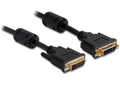 DeLock Extension cable DVI-I (Dual Link) (24+5) male > DVI-I (Dual Link) (24+5) female 1m Black
