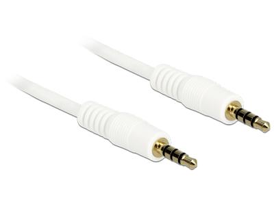 DeLock Cable Stereo Jack 3.5 mm 4 pin male > male 2m White
