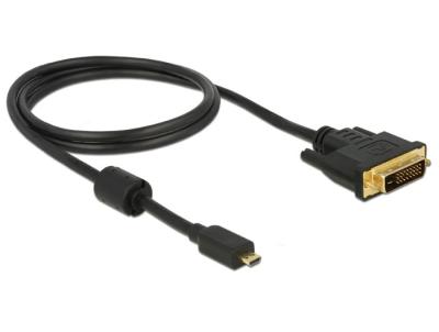 DeLock HDMI cable Micro-D male > DVI-D (Dual Link) (24+1) male 1m