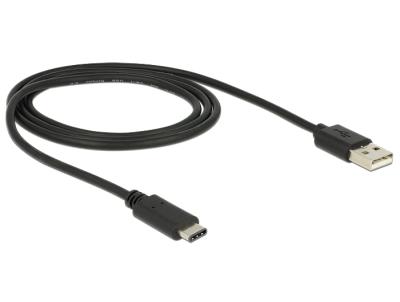 DeLock USB Type-C 2.0 - USB2.0 A cable 1m Black