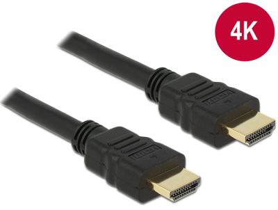 DeLock Cable High Speed HDMI with Ethernet – HDMI A male > HDMI A male 4K 0,5m Black