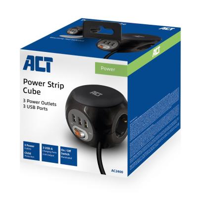ACT AC2400 Power Socket Cube Black