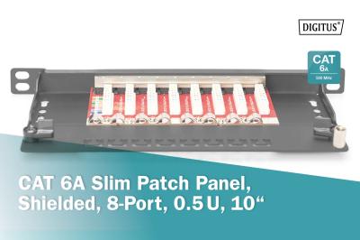 Digitus 8-port Patch Panel 0,5U Black