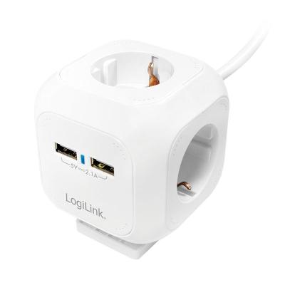 Logilink Power cube Hálózati Elosztó 4DIN 1,4m White