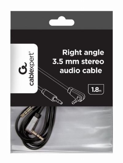 Gembird CCAP-444L-6 Right angle 3.5 mm stereo audio cable 1,8m Black