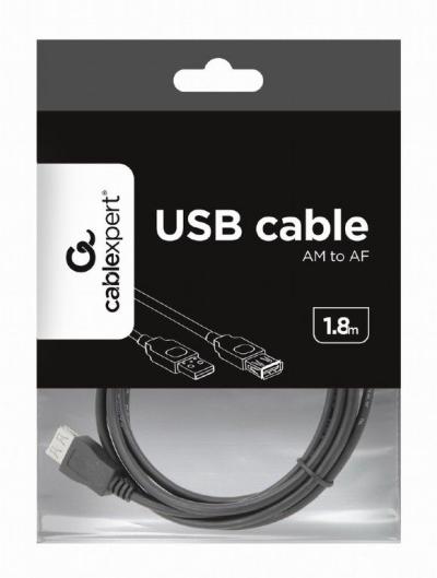 Gembird CCP-USB2-AMAF-6 USB 2.0 A- A-socket 6ft cable 1,8m Black
